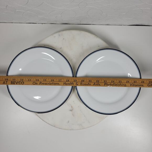 Williams Sonoma Open Kitchen Salad Plate 9" Gold Trim Porcelain 2-Pc Dinnerware - Picture 14 of 16